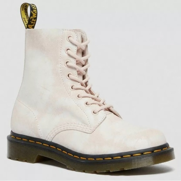 NEW Dr. Martens 1460 Pascal Women’s 8-Eye Lace Boots Tie Dye Suede Pink/White 7 - Picture 13 of 13